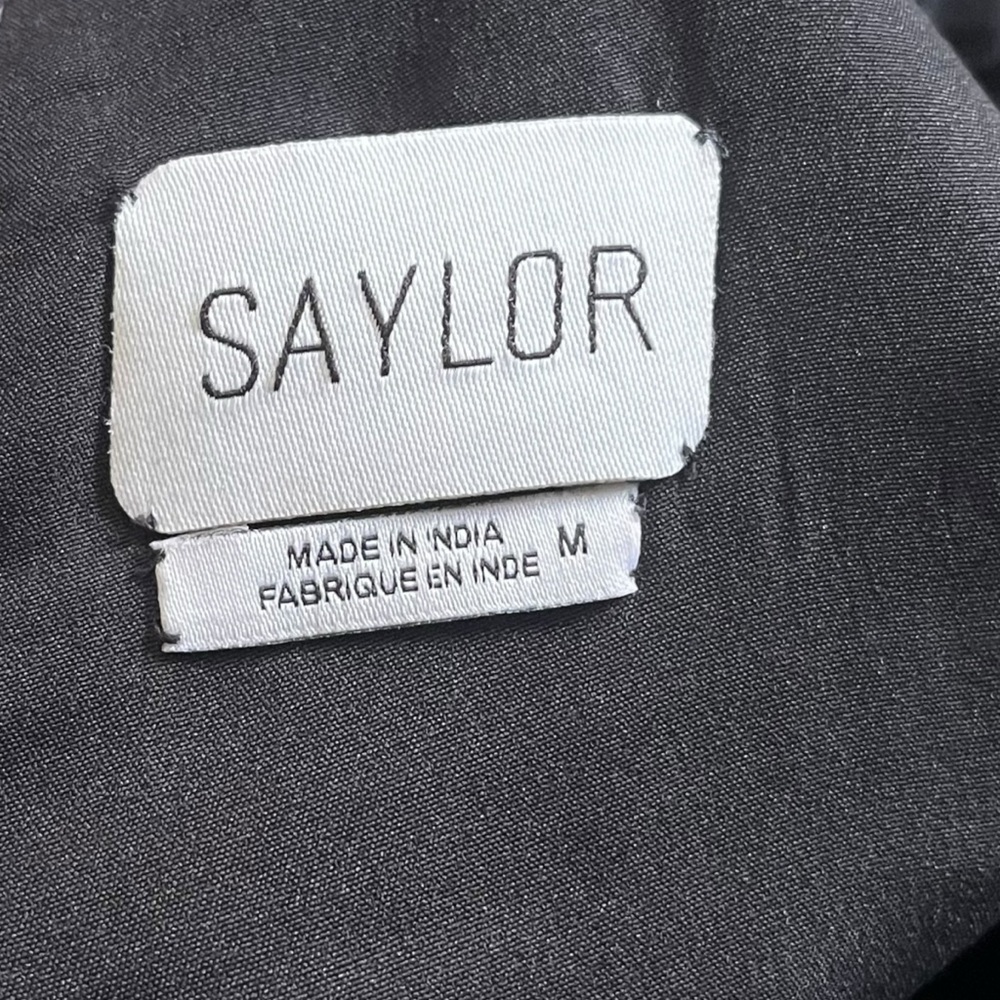 Saylor Fritz Floral Print Long Sleeve Babydoll Dress Sz‎ M Black Multi Floral - Picture 10 of 11